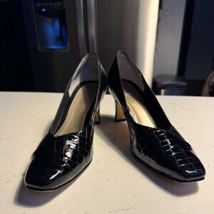 Ros Hommerson Cynthia 10.5 N Vintage Style Black Leather Pumps